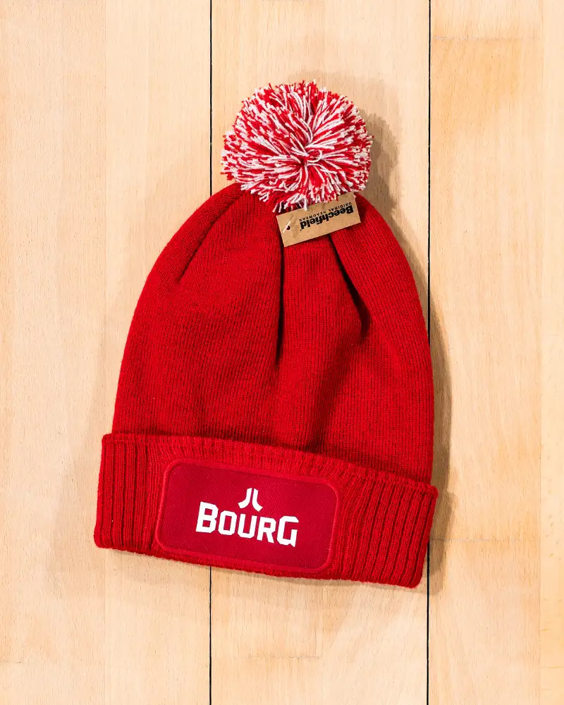 Bonnet Pompon Rouge/Blanc